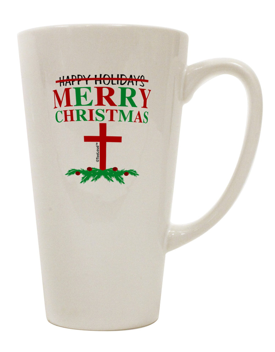 Festive Season's Greetings 16 Ounce Conical Latte Coffee Mug - TooLoud-Conical Latte Mug-TooLoud-White-Davson Sales