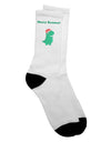 Festive T-Rex Dinosaur Christmas Adult Crew Socks - TooLoud-Socks-TooLoud-White-Ladies-4-6-Davson Sales