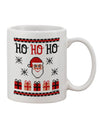 Festive Ugly Christmas Sweater Design on an 11 oz Coffee Mug - Perfect for Holiday Cheer TooLoud-11 OZ Coffee Mug-TooLoud-White-Davson Sales