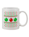 Festive Ugly Christmas Sweater Ornaments Adorned 11 oz Coffee Mug - TooLoud-11 OZ Coffee Mug-TooLoud-White-Davson Sales