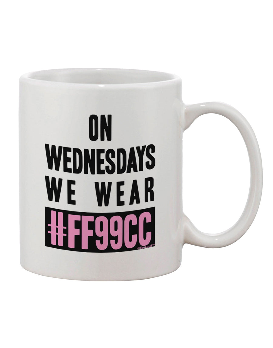 FF99CC Printed 11 oz Coffee Mug - A Must-Have for Wednesday Enthusiasts-11 OZ Coffee Mug-TooLoud-White-Davson Sales