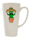 Fiesta Cactus 16 Ounce Conical Latte Coffee Mug - Expertly Crafted Drinkware by TooLoud-Conical Latte Mug-TooLoud-White-Davson Sales