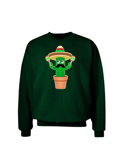 Fiesta Cactus Adult Dark Sweatshirt-Sweatshirt-TooLoud-Deep-Forest-Green-Small-Davson Sales