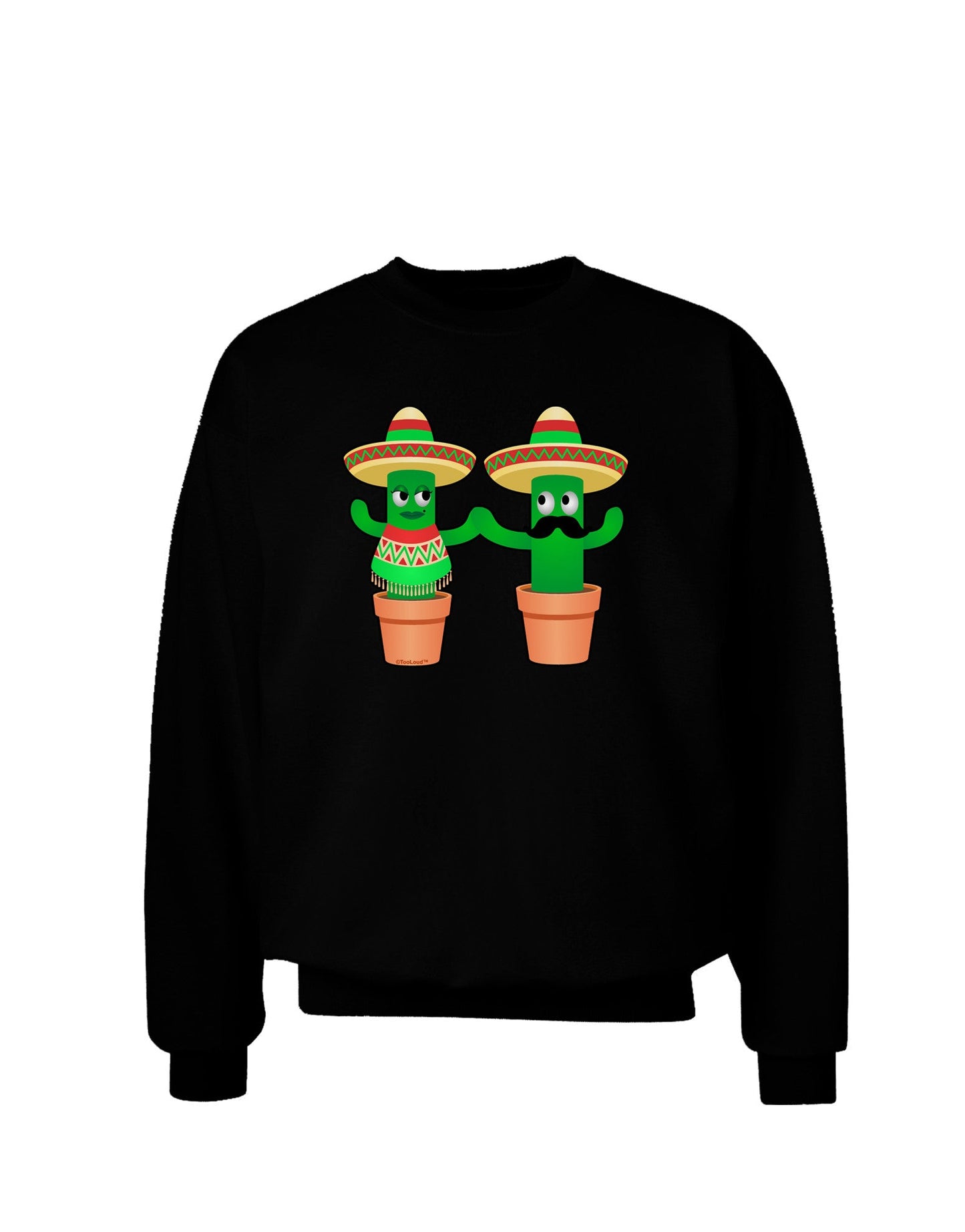 Fiesta Cactus Couple Adult Dark Sweatshirt-Sweatshirt-TooLoud-Black-Small-Davson Sales