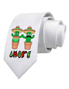 Fiesta Cactus Couple Amor Printed White Necktie