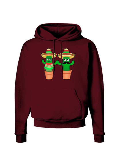 Fiesta Cactus Couple Dark Hoodie Sweatshirt-Hoodie-TooLoud-Maroon-Small-Davson Sales