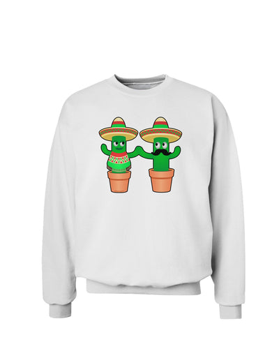 Fiesta Cactus Couple Sweatshirt-Sweatshirt-TooLoud-White-Small-Davson Sales