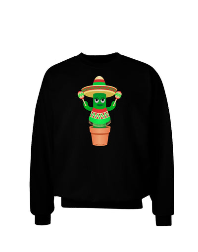 Fiesta Cactus Poncho Adult Dark Sweatshirt-Sweatshirt-TooLoud-Black-Small-Davson Sales