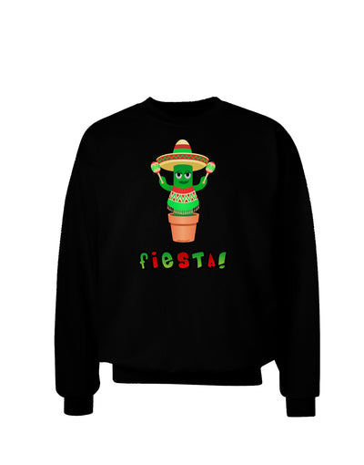 Fiesta Cactus Poncho Text Adult Dark Sweatshirt-Sweatshirt-TooLoud-Black-Small-Davson Sales