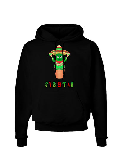 Fiesta Cactus Poncho Text Dark Hoodie Sweatshirt-Hoodie-TooLoud-Black-Small-Davson Sales