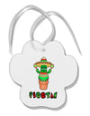 Fiesta Cactus Poncho Text Paw Print Shaped Ornament by TooLoud-Ornament-TooLoud-White-Davson Sales