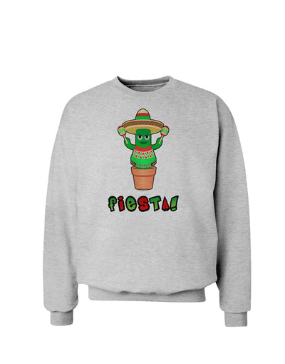 Fiesta Cactus Poncho Text Sweatshirt-Sweatshirt-TooLoud-AshGray-Small-Davson Sales