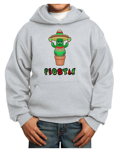 Fiesta Cactus Poncho Text Youth Hoodie Pullover Sweatshirt-Youth Hoodie-TooLoud-Ash-XS-Davson Sales