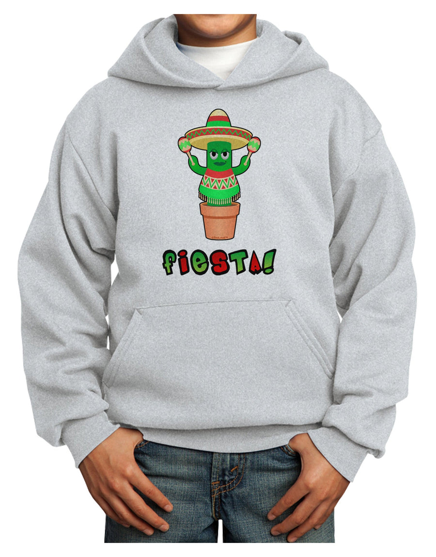 Fiesta Cactus Poncho Text Youth Hoodie Pullover Sweatshirt-Youth Hoodie-TooLoud-White-XS-Davson Sales