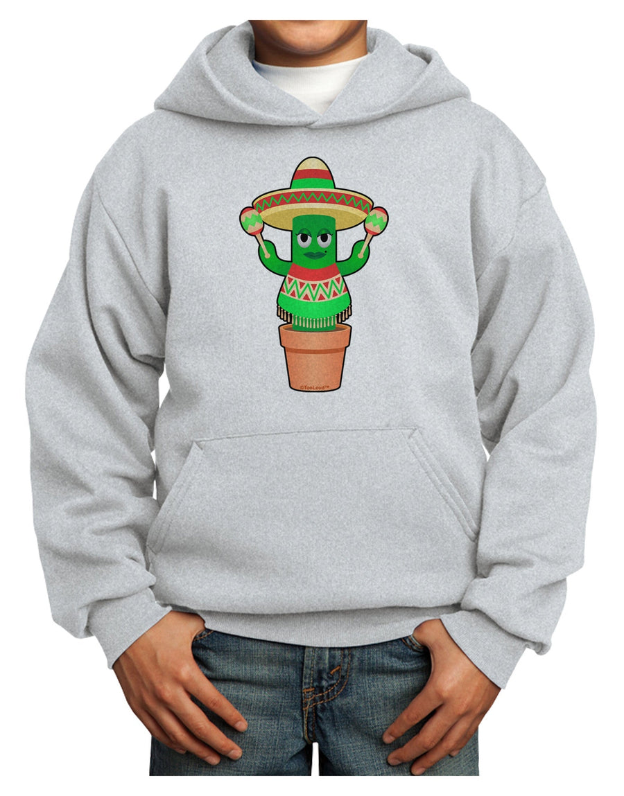 Fiesta Cactus Poncho Youth Hoodie Pullover Sweatshirt-Youth Hoodie-TooLoud-White-XS-Davson Sales