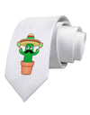 Fiesta Cactus Printed White Necktie