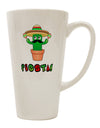 Fiesta Cactus Text 16 Ounce Conical Latte Coffee Mug - Expertly Crafted Drinkware by TooLoud-Conical Latte Mug-TooLoud-White-Davson Sales