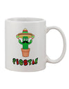 Fiesta Cactus Text Printed 11 oz Coffee Mug - Expertly Crafted Drinkware by TooLoud-11 OZ Coffee Mug-TooLoud-White-Davson Sales