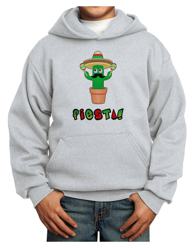 Fiesta Cactus Text Youth Hoodie Pullover Sweatshirt-Youth Hoodie-TooLoud-Ash-XS-Davson Sales