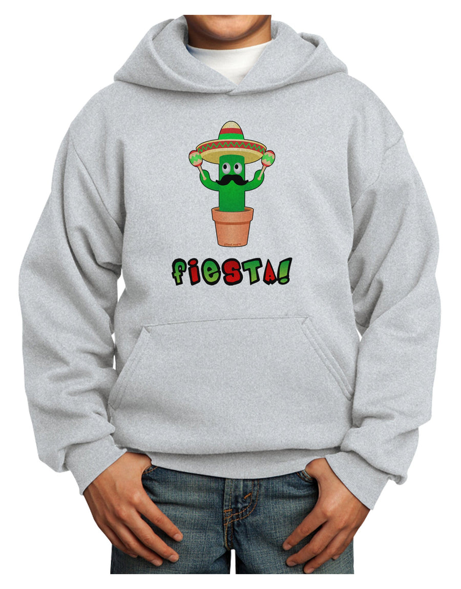 Fiesta Cactus Text Youth Hoodie Pullover Sweatshirt-Youth Hoodie-TooLoud-White-XS-Davson Sales