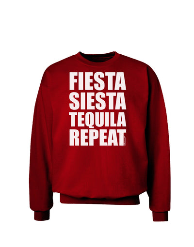 Fiesta Siesta Tequila Repeat Adult Dark Sweatshirt by TooLoud-Sweatshirts-TooLoud-Deep-Red-Small-Davson Sales