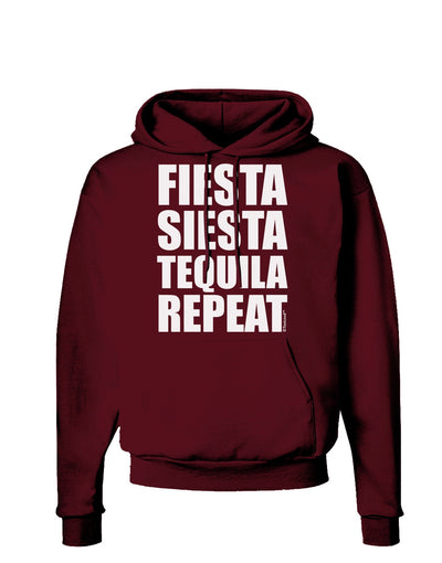 Fiesta Siesta Tequila Repeat Dark Hoodie Sweatshirt by TooLoud-Hoodie-TooLoud-Maroon-Small-Davson Sales