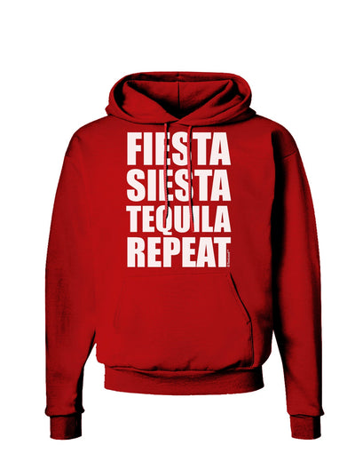 Fiesta Siesta Tequila Repeat Dark Hoodie Sweatshirt by TooLoud-Hoodie-TooLoud-Red-Small-Davson Sales