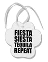 Fiesta Siesta Tequila Repeat Paw Print Shaped Ornament by TooLoud-Ornament-TooLoud-White-Davson Sales