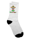 Fiesta Time: Stylish Sombrero Cat Adult Crew Socks - Presented by TooLoud-Socks-TooLoud-White-Ladies-4-6-Davson Sales