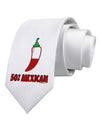 Fifty Percent Mexican Printed White Necktie