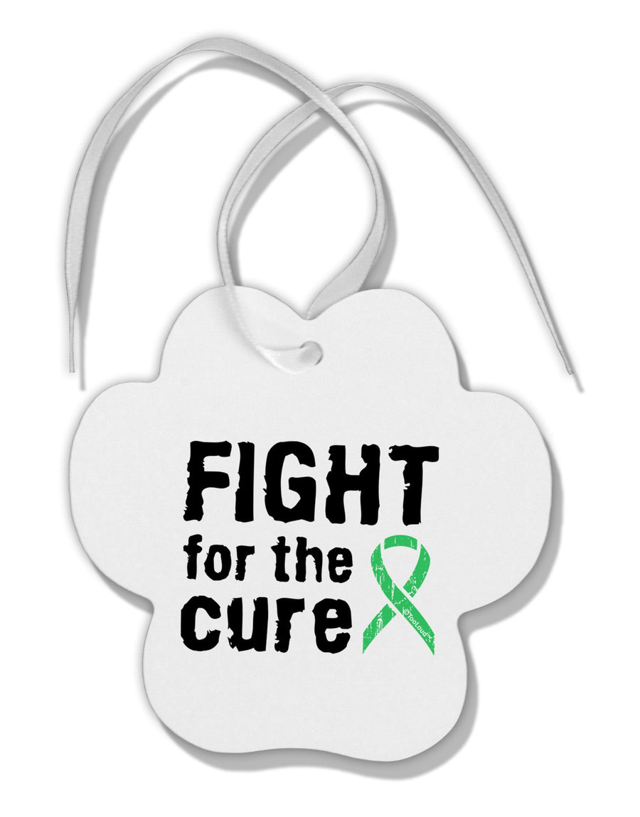 Fight for the Cure - Light Green Ribbon Celiac Disease Paw Print Shaped Ornament-Ornament-TooLoud-White-Davson Sales