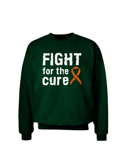 Fight for the Cure - Orange Ribbon Leukemia Adult Dark Sweatshirt-Sweatshirts-TooLoud-Deep-Forest-Green-Small-Davson Sales