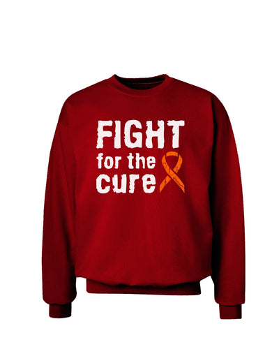 Fight for the Cure - Orange Ribbon Leukemia Adult Dark Sweatshirt-Sweatshirts-TooLoud-Deep-Red-Small-Davson Sales