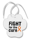 Fight for the Cure - Orange Ribbon Leukemia Paw Print Shaped Ornament-Ornament-TooLoud-White-Davson Sales