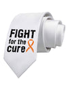 Fight for the Cure - Orange Ribbon Leukemia Printed White Necktie