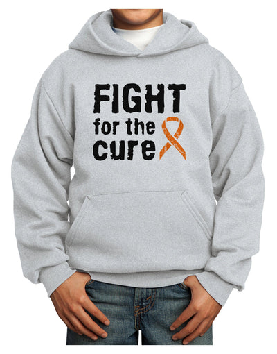 Fight for the Cure - Orange Ribbon Leukemia Youth Hoodie Pullover Sweatshirt-Youth Hoodie-TooLoud-Ash-XS-Davson Sales