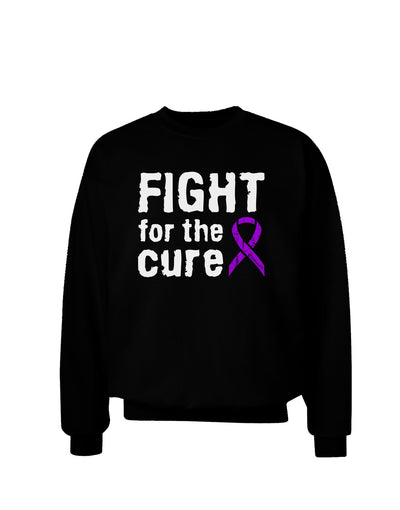 Fight for the Cure - Purple Ribbon Alzheimers Disease Adult Dark Sweatshirt-Sweatshirts-TooLoud-Black-Small-Davson Sales