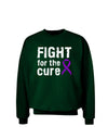 Fight for the Cure - Purple Ribbon Alzheimers Disease Adult Dark Sweatshirt-Sweatshirts-TooLoud-Deep-Forest-Green-Small-Davson Sales