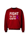 Fight for the Cure - Purple Ribbon Alzheimers Disease Adult Dark Sweatshirt-Sweatshirts-TooLoud-Deep-Red-Small-Davson Sales