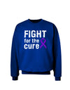 Fight for the Cure - Purple Ribbon Alzheimers Disease Adult Dark Sweatshirt-Sweatshirts-TooLoud-Deep-Royal-Blue-Small-Davson Sales