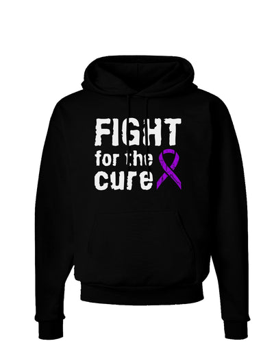 Fight for the Cure - Purple Ribbon Alzheimers Disease Dark Hoodie Sweatshirt-Hoodie-TooLoud-Black-Small-Davson Sales