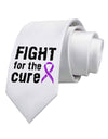 Fight for the Cure - Purple Ribbon Alzheimers Disease Printed White Necktie