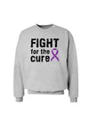 Fight for the Cure - Purple Ribbon Alzheimers Disease Sweatshirt-Sweatshirts-TooLoud-AshGray-Small-Davson Sales