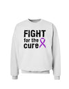 Fight for the Cure - Purple Ribbon Alzheimers Disease Sweatshirt-Sweatshirts-TooLoud-White-Small-Davson Sales