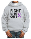 Fight for the Cure - Purple Ribbon Epilepsy Youth Hoodie Pullover Sweatshirt-Youth Hoodie-TooLoud-Ash-XS-Davson Sales