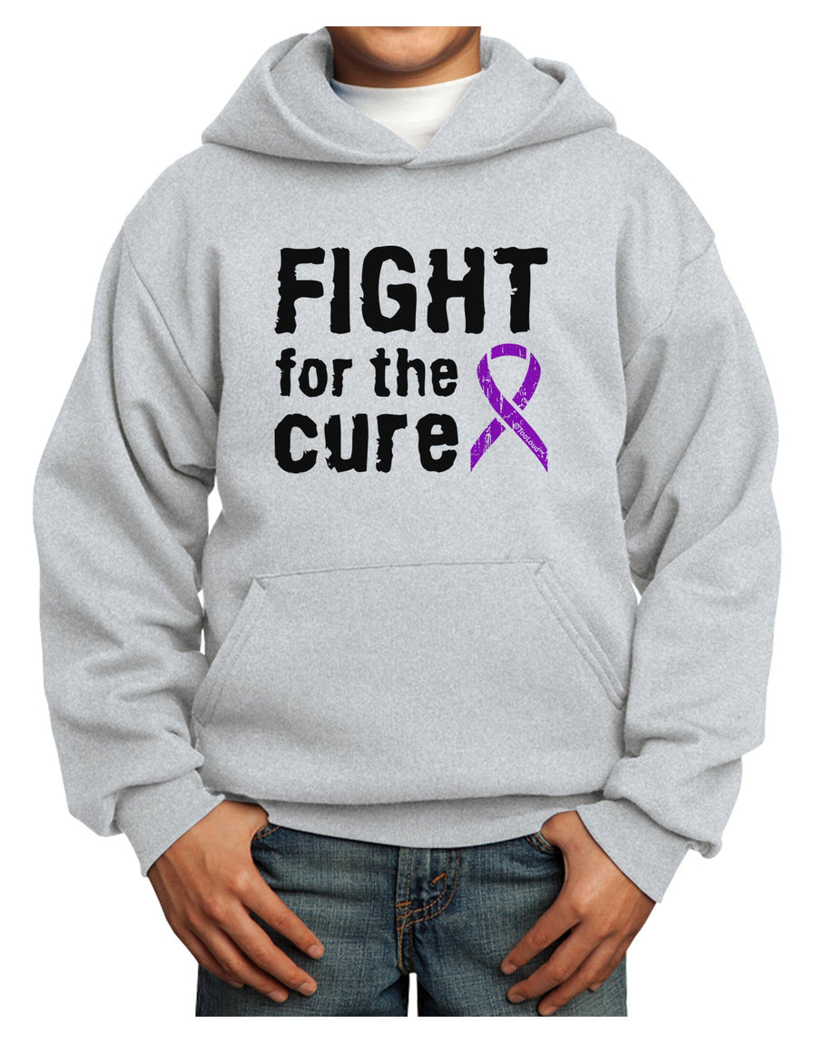 Fight for the Cure - Purple Ribbon Epilepsy Youth Hoodie Pullover Sweatshirt-Youth Hoodie-TooLoud-White-XS-Davson Sales