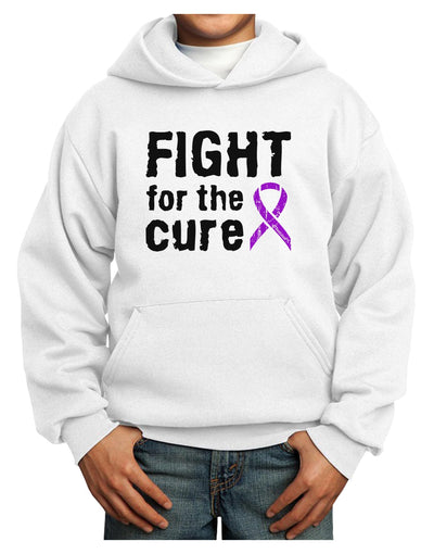 Fight for the Cure - Purple Ribbon Epilepsy Youth Hoodie Pullover Sweatshirt-Youth Hoodie-TooLoud-White-XS-Davson Sales