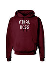 Final Boss Text - Boss Day Dark Hoodie Sweatshirt-Hoodie-TooLoud-Maroon-Small-Davson Sales