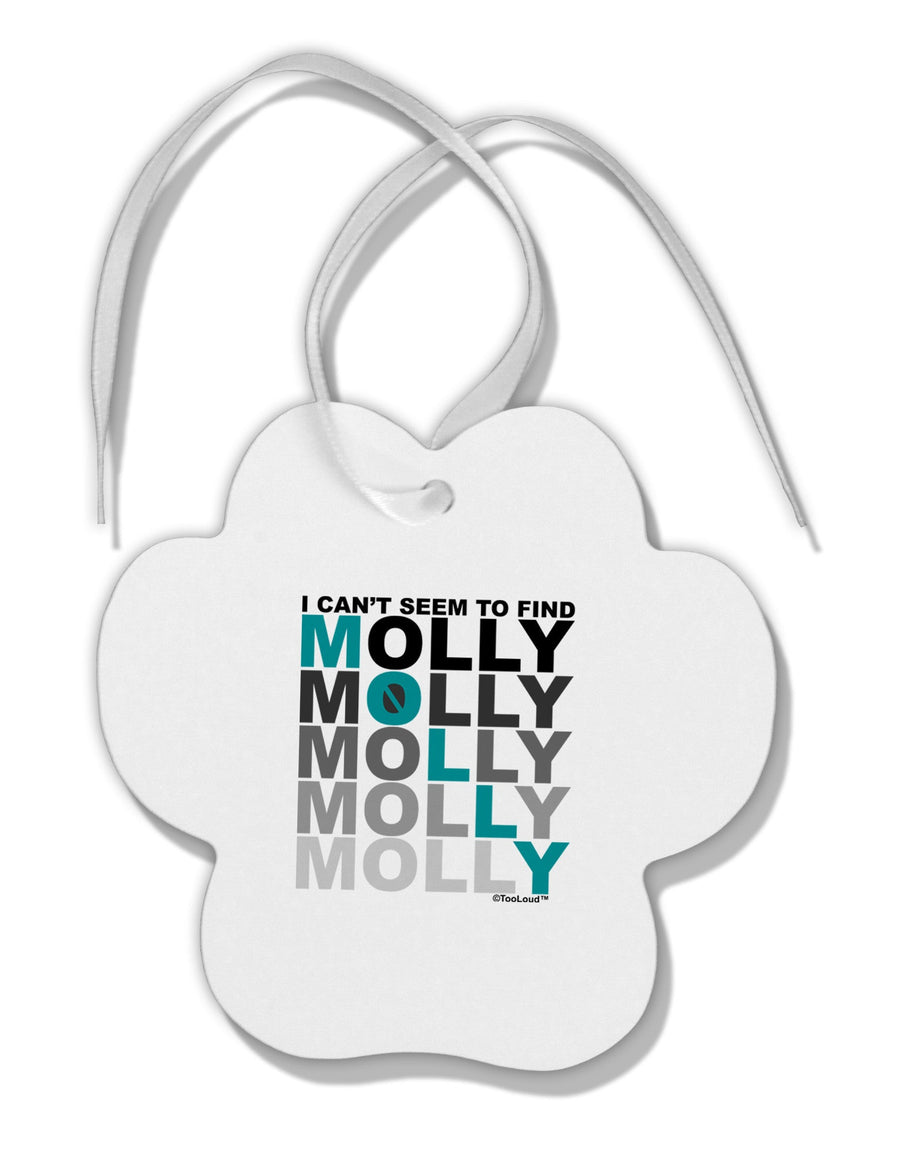 Find Molly Blue Paw Print Shaped Ornament-Ornament-TooLoud-White-Davson Sales