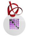 Find Molly Purple Circular Metal Ornament-Ornament-TooLoud-White-Davson Sales